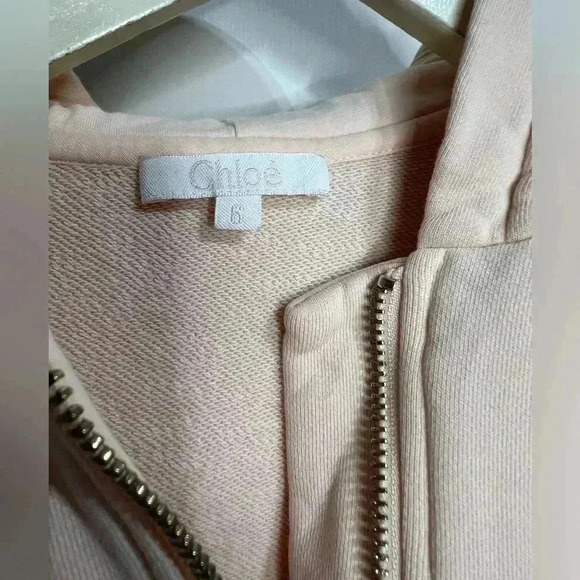 CHLOÉ Sweat Jacket Pink For Girls Size 6 - Picture 7 of 10